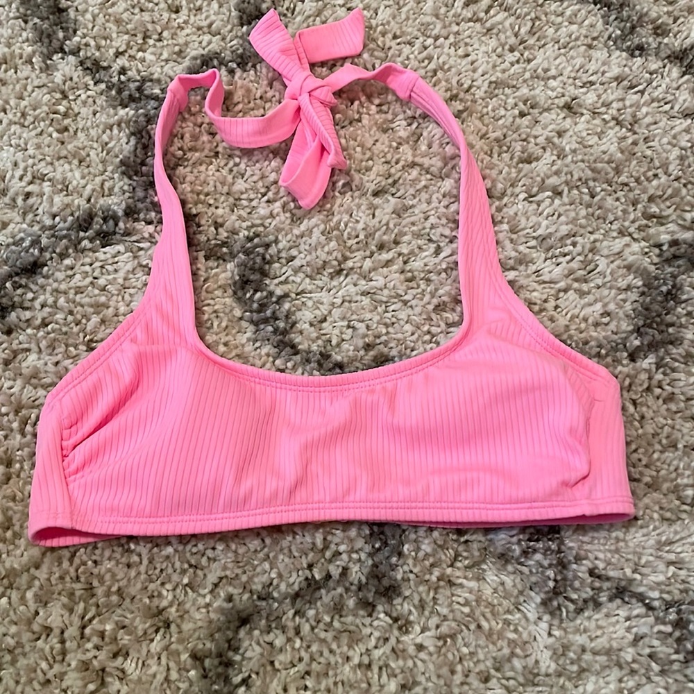 Target Juniors Pink Ribbed Bikini Top
